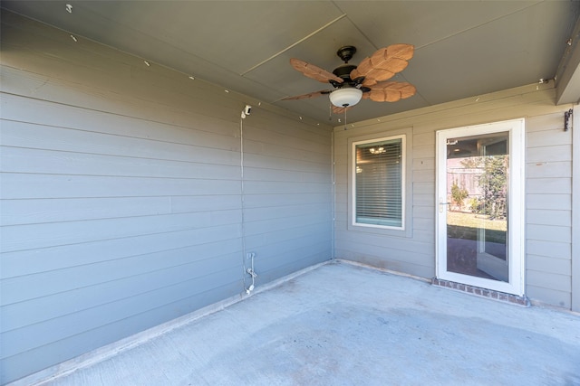 view of patio with ceiling fan