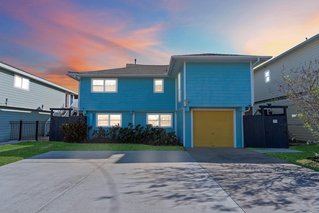 front of property featuring a garage