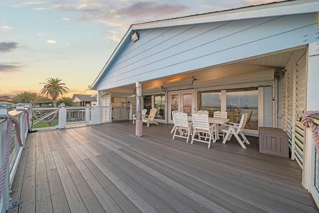 view of deck at dusk