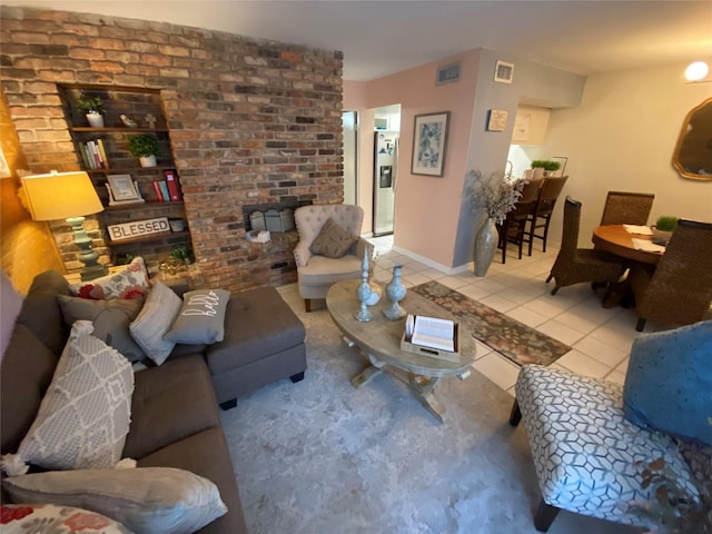 view of tiled living room