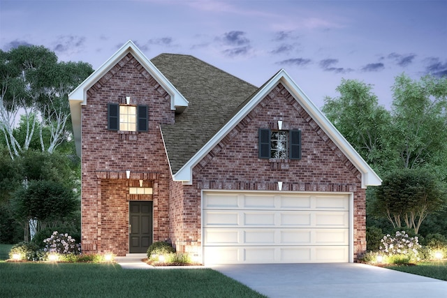 view of front facade with a garage