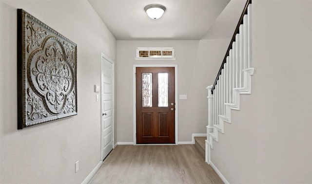 entrance foyer featuring light hardwood / wood-style flooring