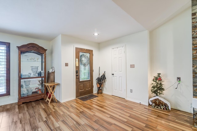 foyer featuring light wood-type flooring