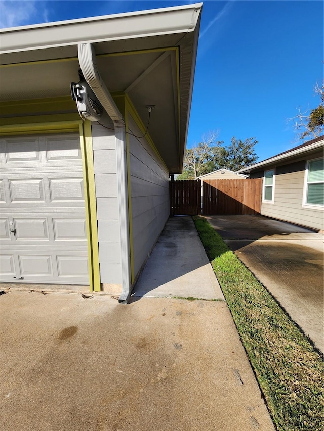 view of garage