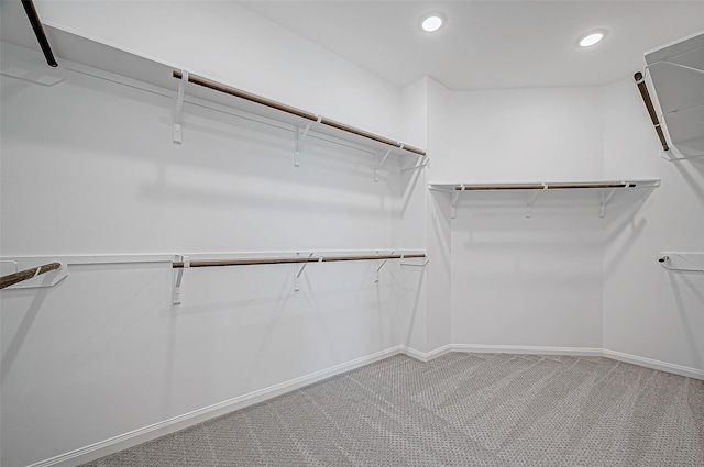 spacious closet featuring carpet floors