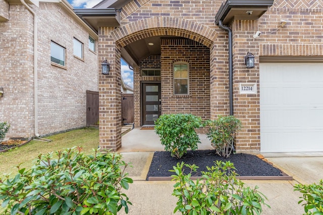 entrance to property with a garage