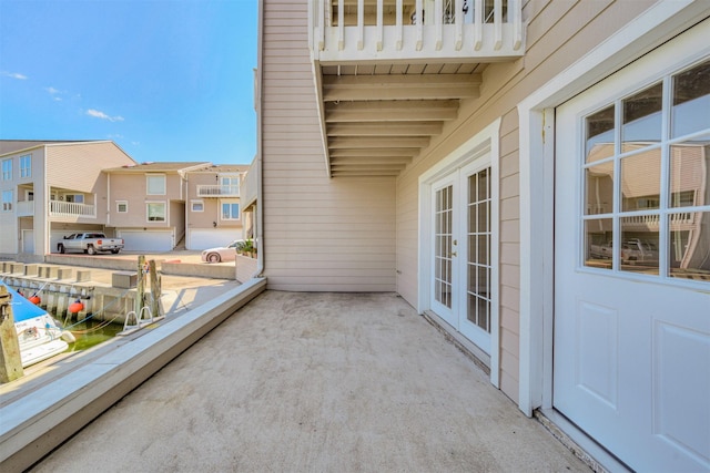 balcony with french doors