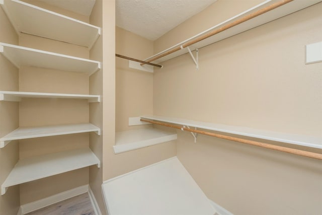 spacious closet with hardwood / wood-style floors