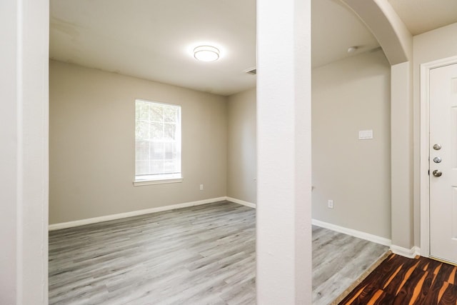 foyer with light wood-type flooring