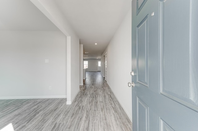 hall featuring light hardwood / wood-style floors