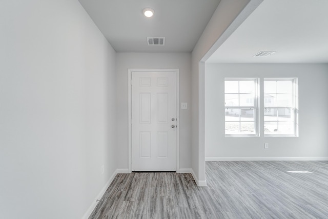 foyer featuring light hardwood / wood-style floors