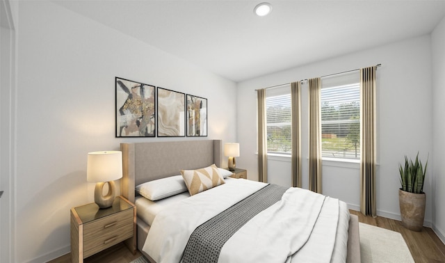 bedroom featuring hardwood / wood-style floors