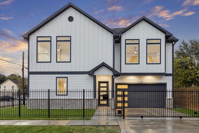 view of front of home featuring a garage