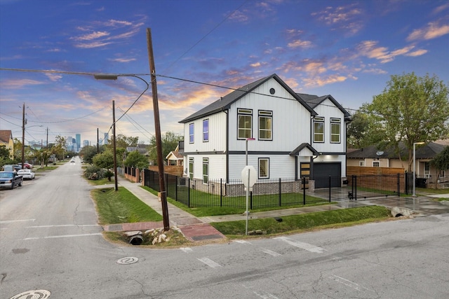 view of front of home with a garage