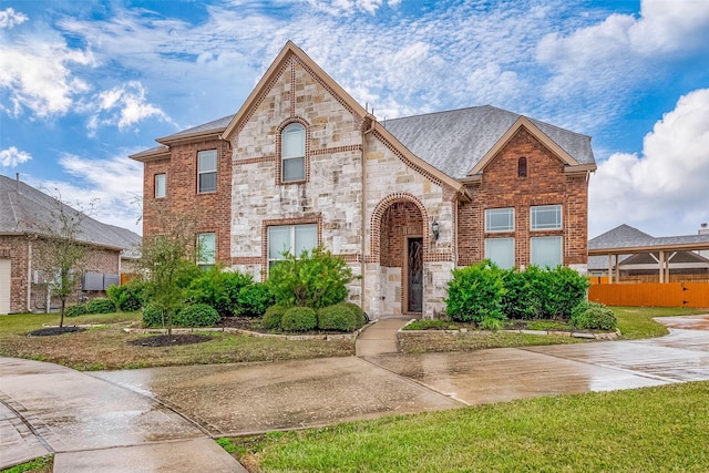 view of front of home with a front yard