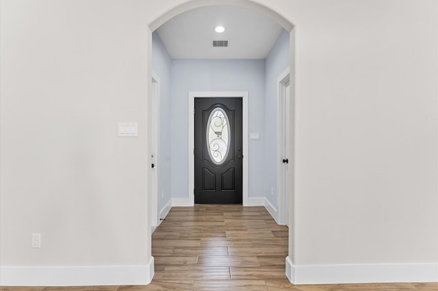 entryway featuring light wood-type flooring