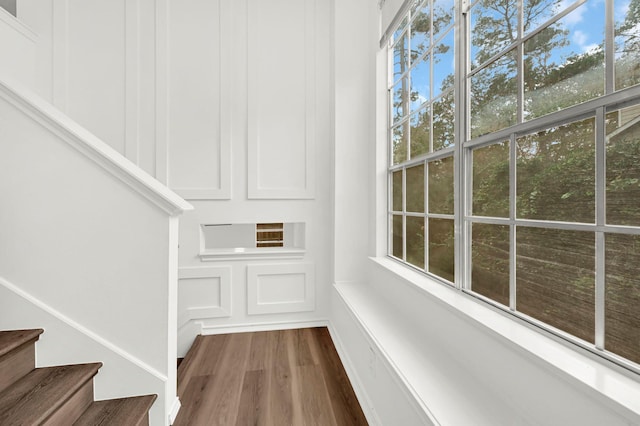 interior space featuring wood-type flooring