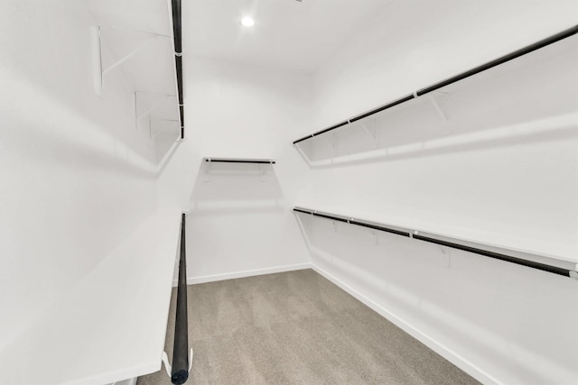 spacious closet with light colored carpet