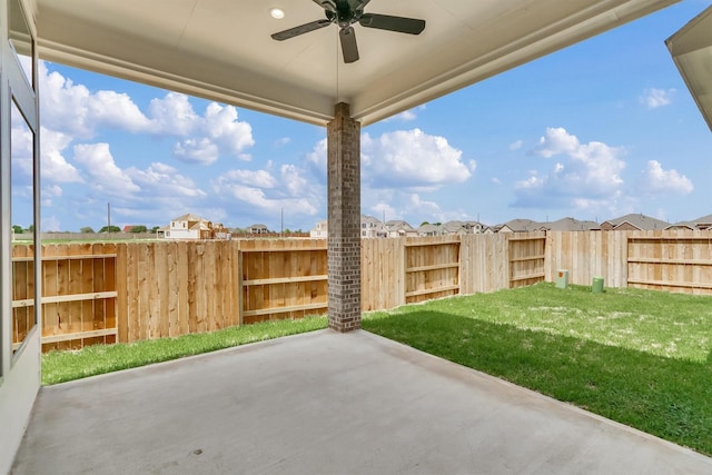 view of patio / terrace with ceiling fan