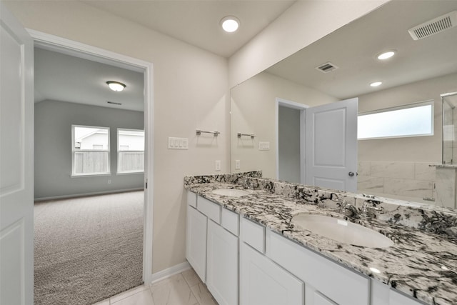 bathroom with vanity and a wealth of natural light