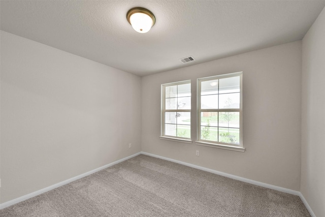 spare room with carpet and a textured ceiling