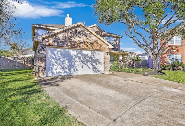 view of front of house with a front lawn