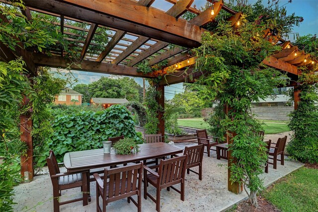 view of patio / terrace with a pergola