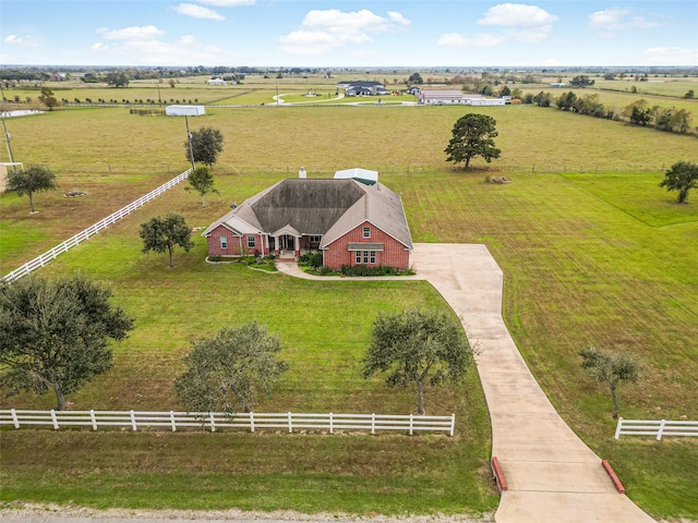 bird's eye view with a rural view