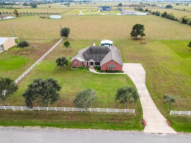 drone / aerial view featuring a rural view