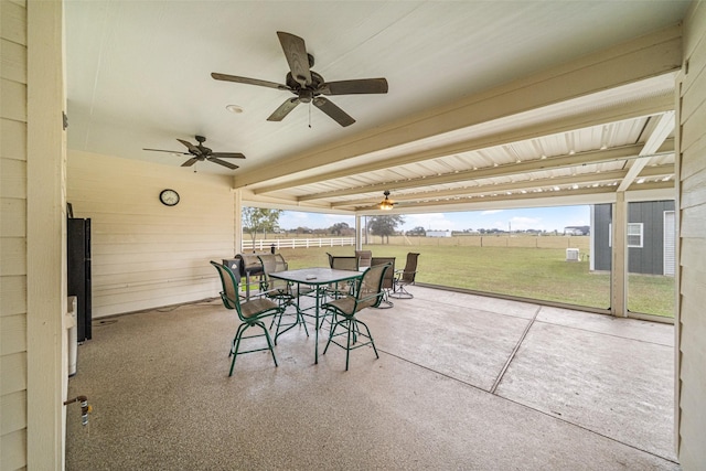 view of patio with a rural view