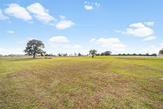 view of yard with a rural view