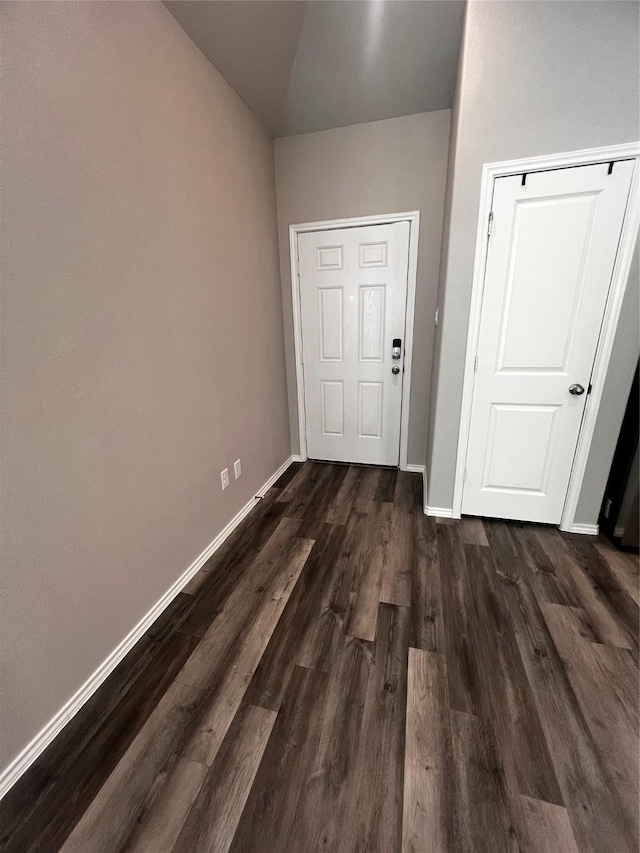 foyer entrance with dark wood-type flooring