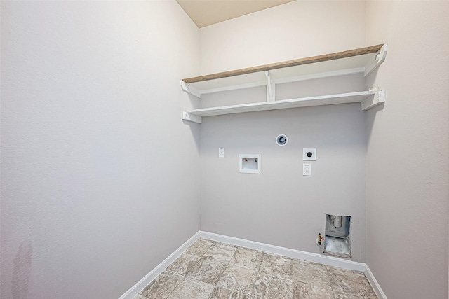 laundry area featuring hookup for a gas dryer, hookup for a washing machine, and hookup for an electric dryer