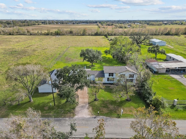 bird's eye view featuring a rural view