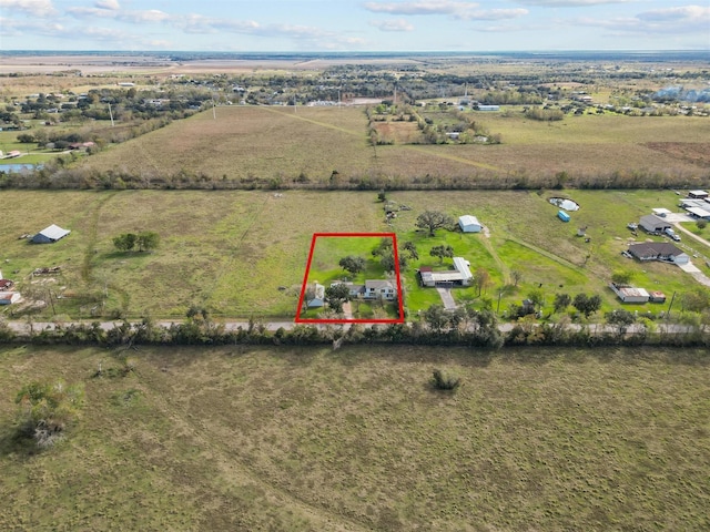 aerial view featuring a rural view