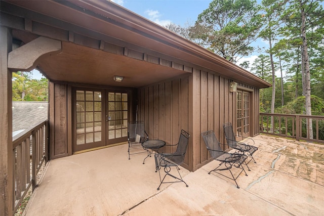 view of patio / terrace featuring french doors