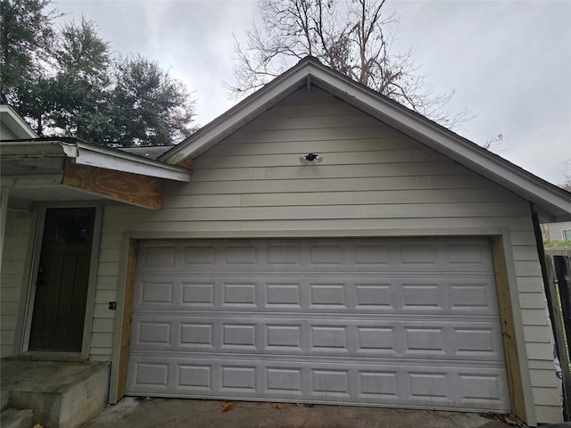 view of garage