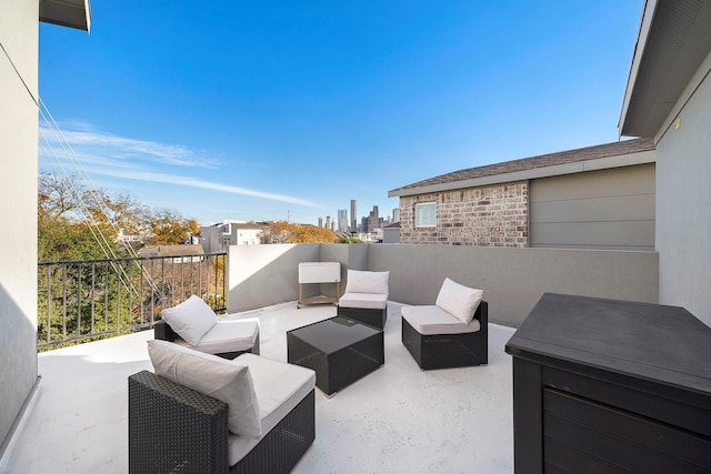 view of patio with an outdoor living space