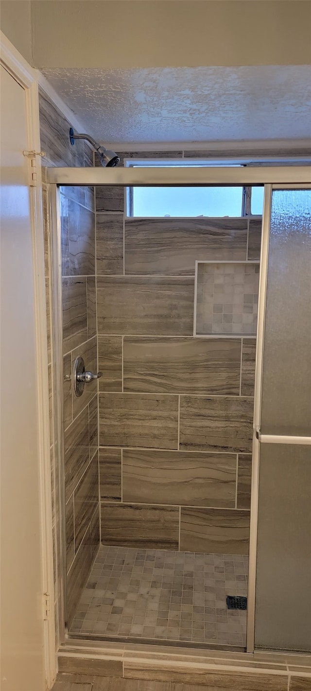 bathroom featuring plenty of natural light and an enclosed shower