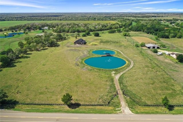 aerial view with a rural view