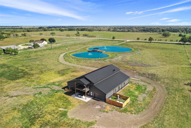 drone / aerial view with a rural view