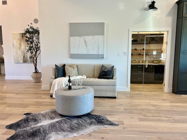 living room with hardwood / wood-style floors