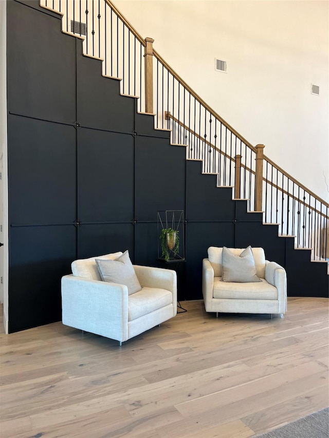 living room featuring hardwood / wood-style flooring