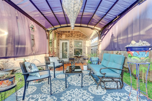 view of patio / terrace featuring an outdoor living space