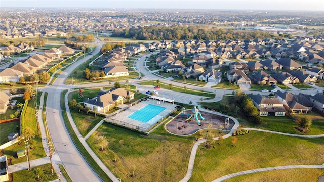 aerial view featuring a residential view