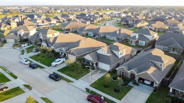 aerial view with a residential view