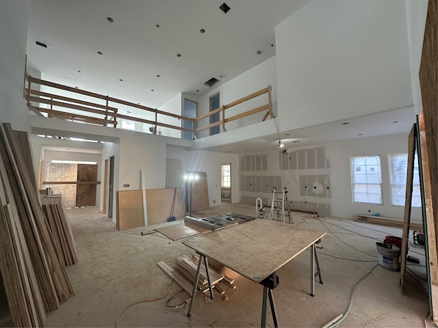 kitchen with a towering ceiling