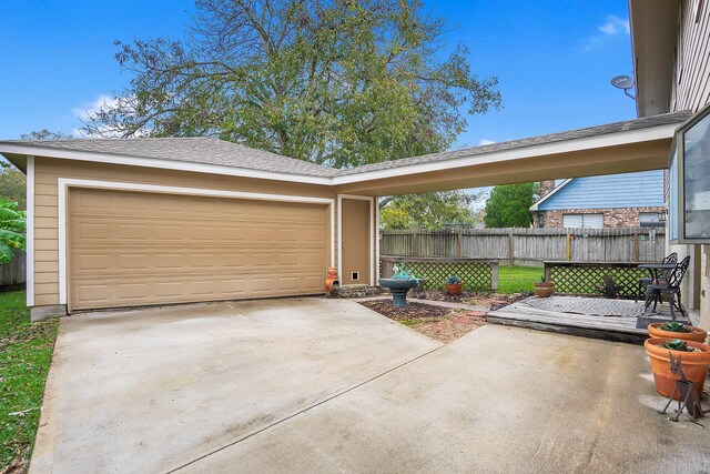 view of garage