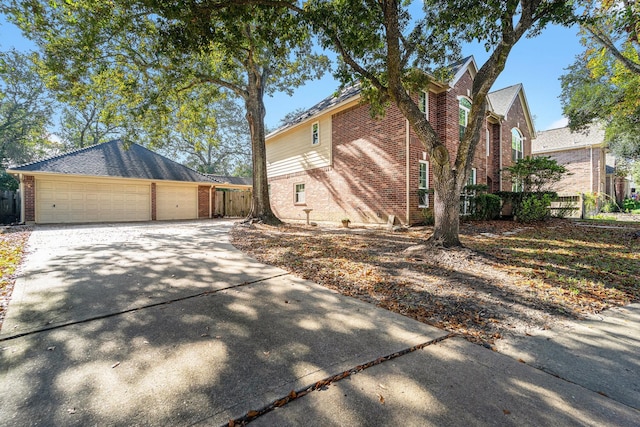 view of property exterior with a garage