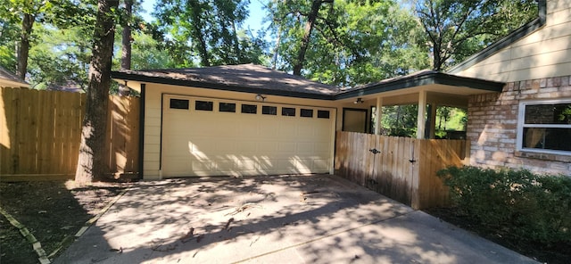 view of garage